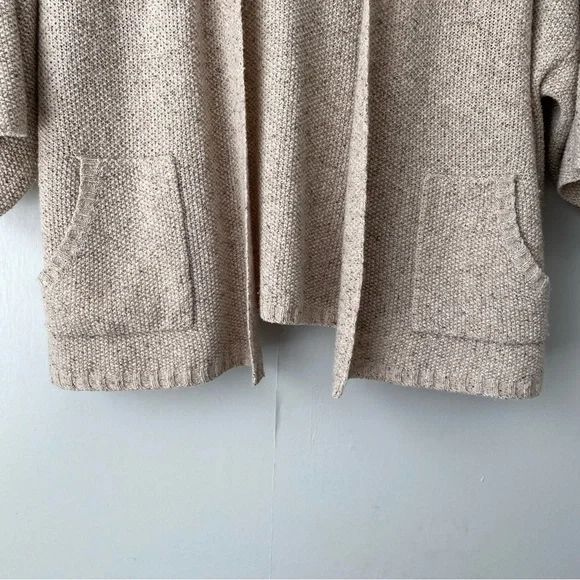 Eileen Fisher Wool Silk Knit Open Front Cardigan Sweater Large Petite - Picture 5 of 9